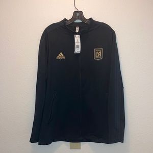 Men's LAFC adidas Black 2020 On-Field Anthem Full-Zip Jacket, size L